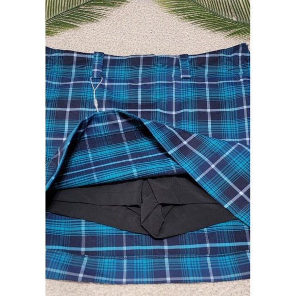 Nike Golf Women's Athletic Skirt w/ Shorts Dri-Fit Plaid Blue Size 10 NEW w/ Tag - Picture 11 of 16